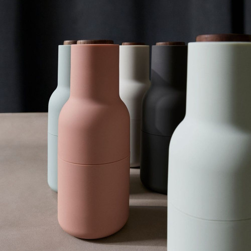 Menu Salt & Pepper Bottle Grinder Set Ash and Carbon Beechwood Lid